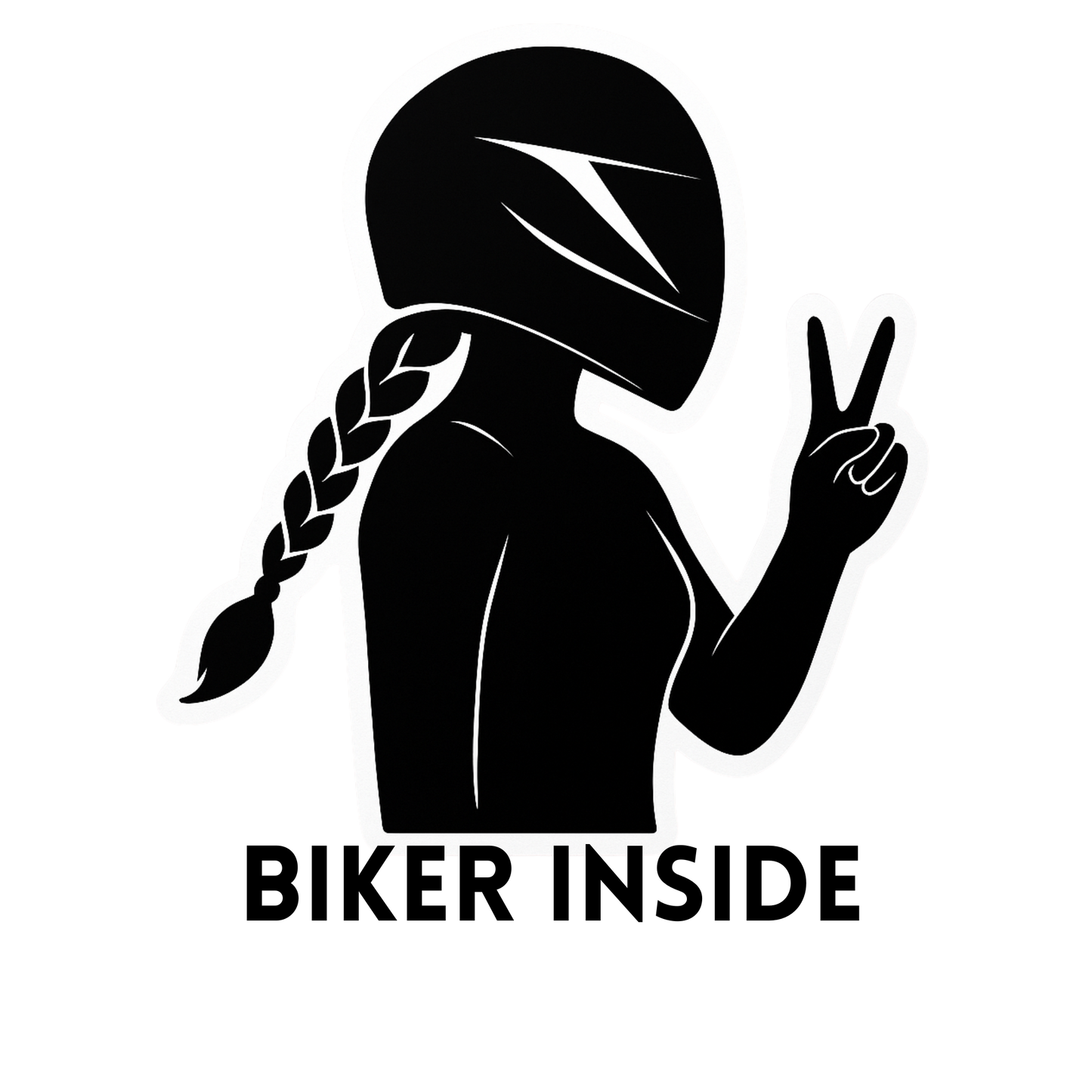Biker Inside Girl Sticker