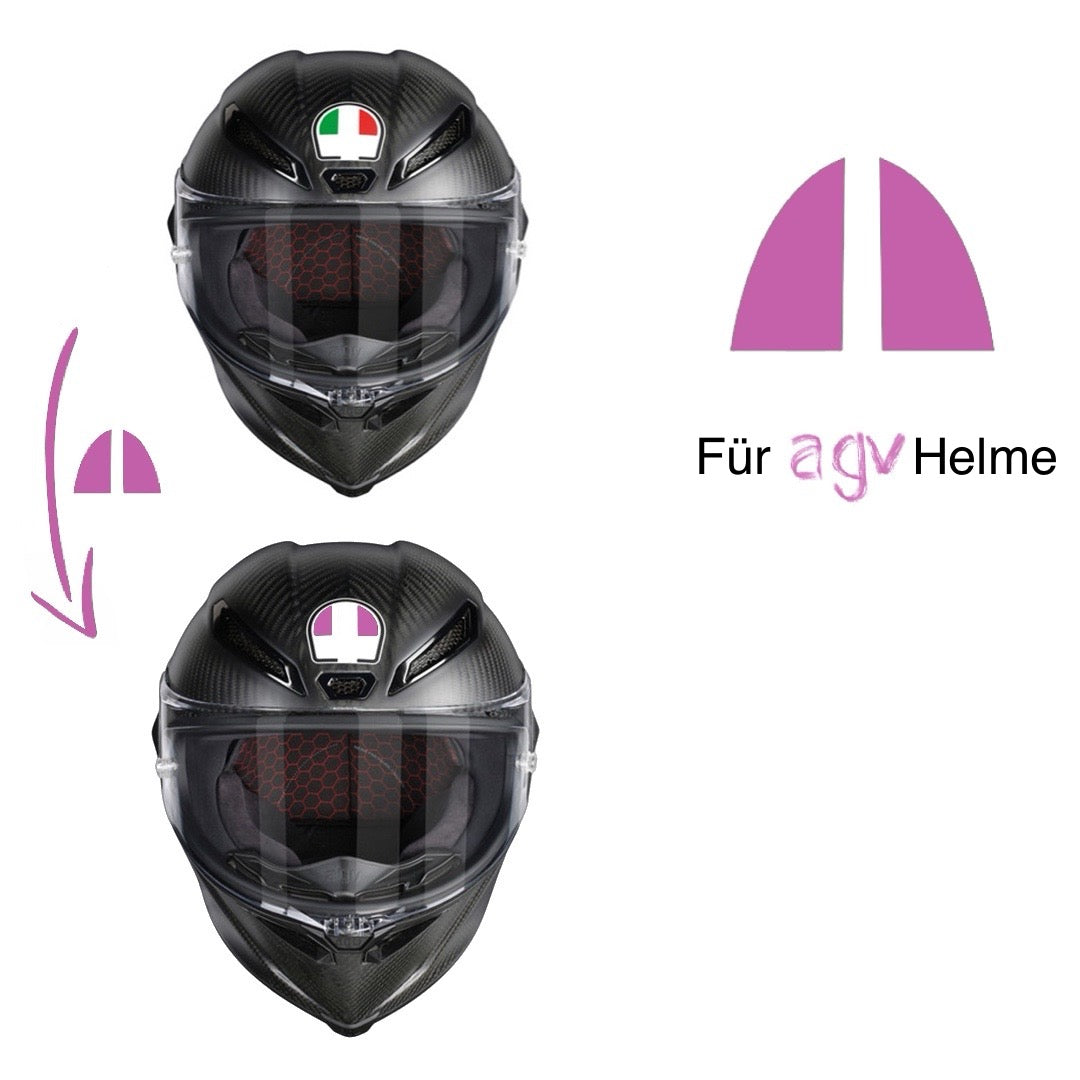 Überkleber Logo Cover Sticker passend für AGV Helm Modelle Pink