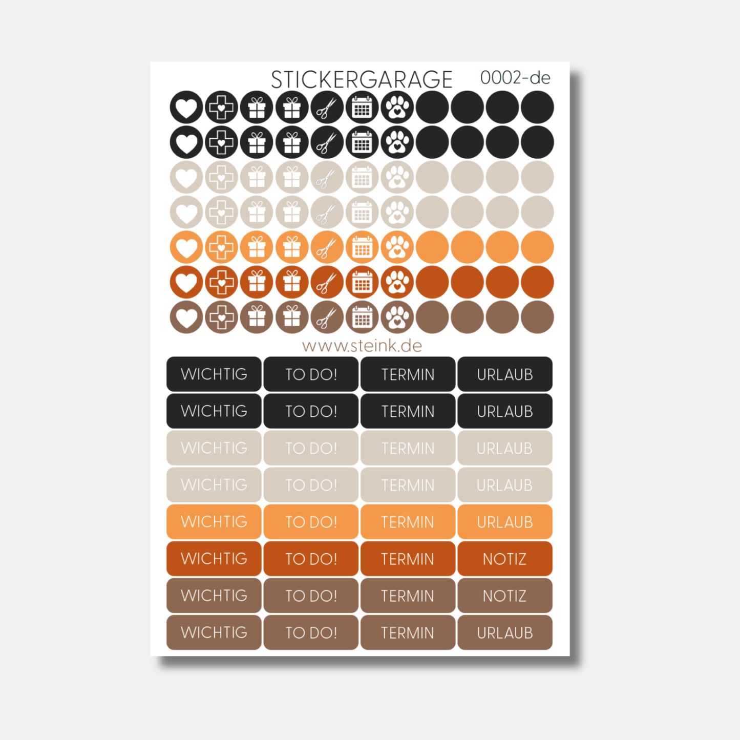 Stickerbogen - 109 Sticker - Planer, Journal, Kalender, Tagebuch - Autumn