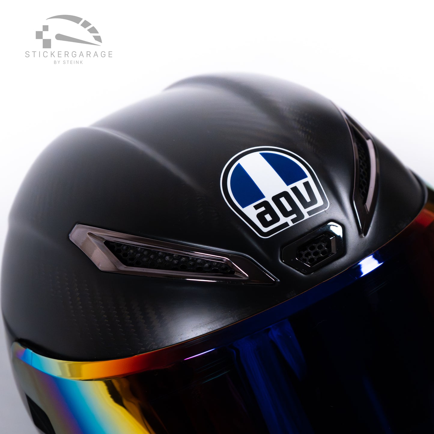 Logo Cover Sticker suitable for AGV helmet models (set of 2 - front & rear) blue