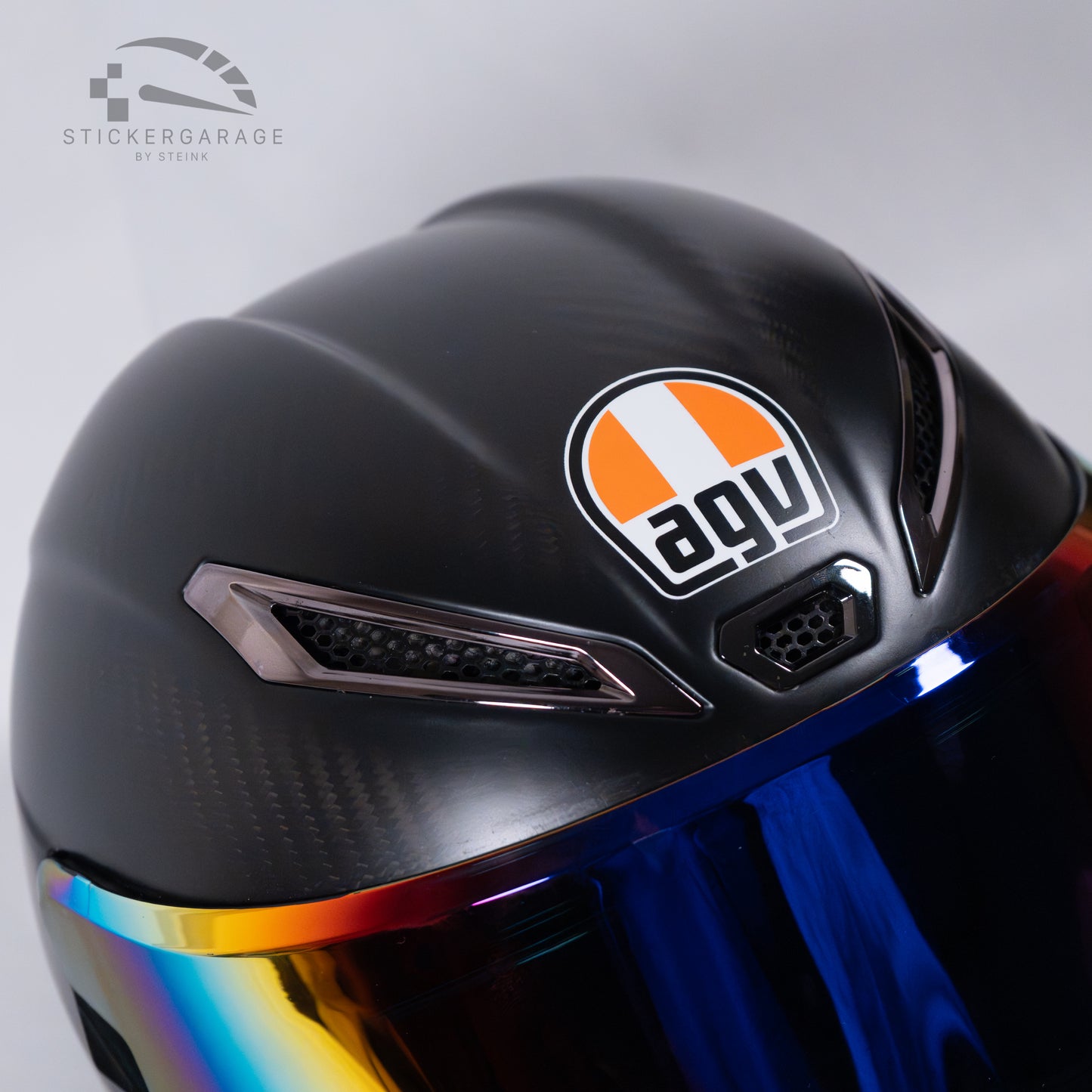 Logo Cover Sticker suitable for AGV helmet models front & rear red