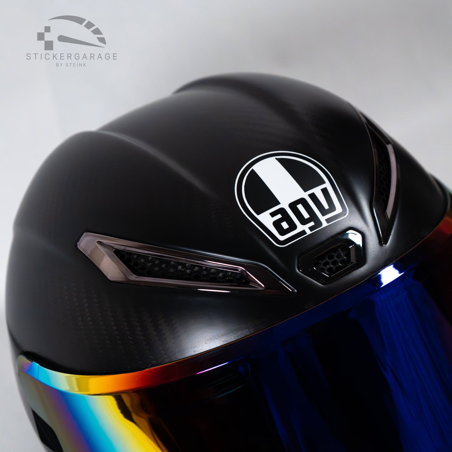 Overlay Logo Cover Sticker suitable for AGV helmet models in black