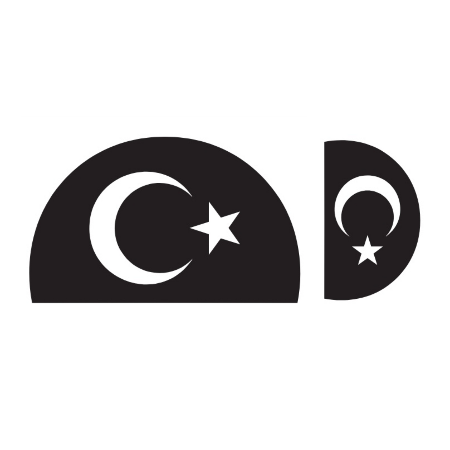 Overlay Logo Cover Sticker suitable for AGV helmet models (front and back) – Turkish Flag.