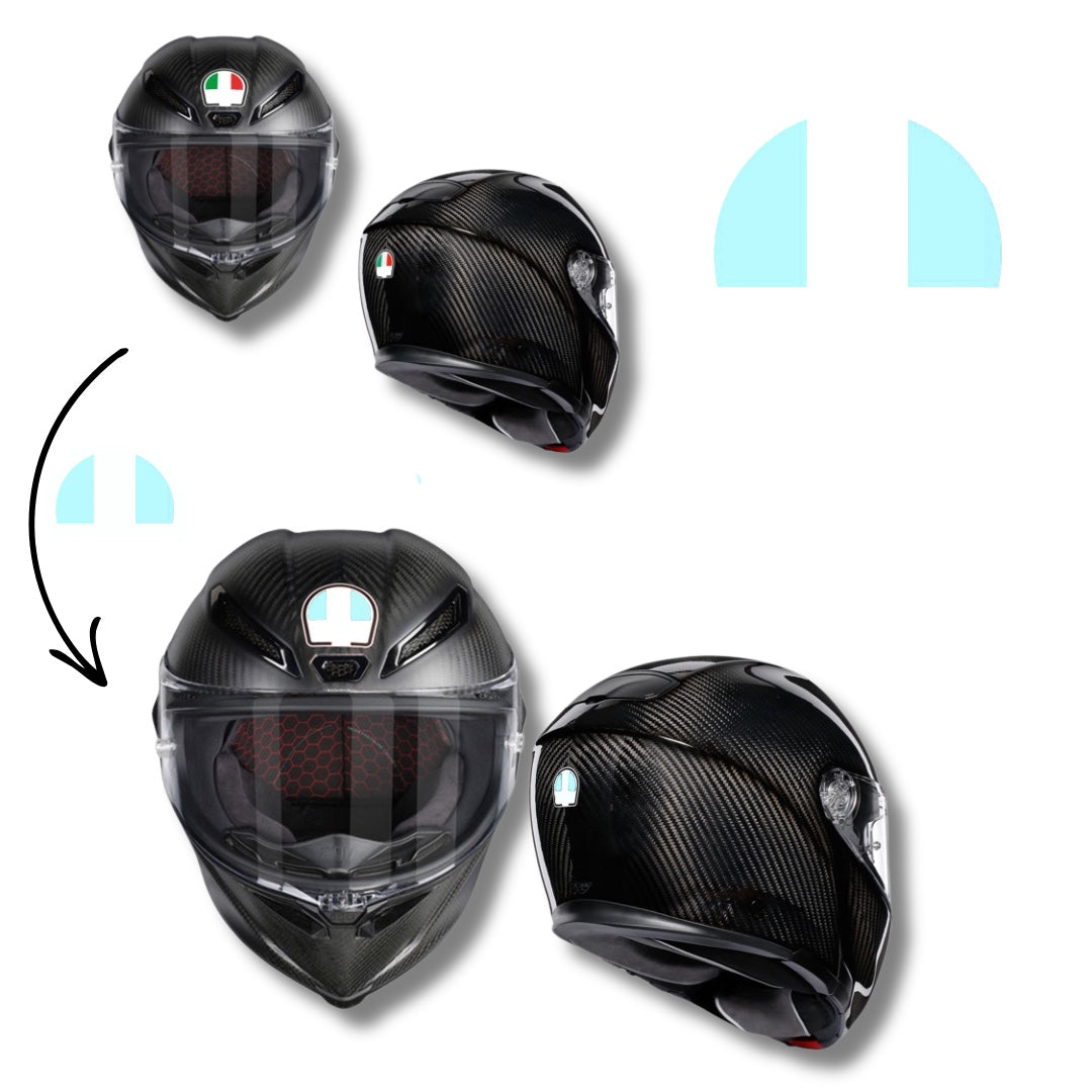 Logo Cover Sticker suitable for AGV helmet models front & rear red