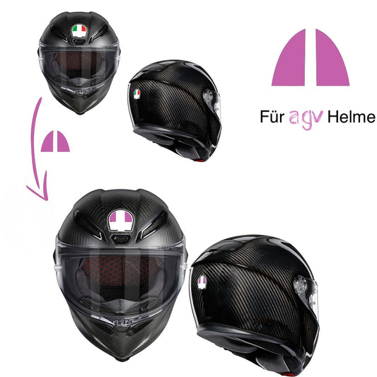 Überkleber Logo Cover Sticker passend für AGV Helm Modelle Pink
