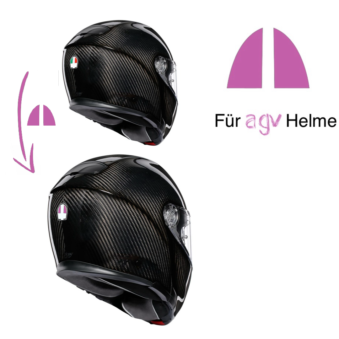 Überkleber Logo Cover Sticker passend für AGV Helm Modelle Pink