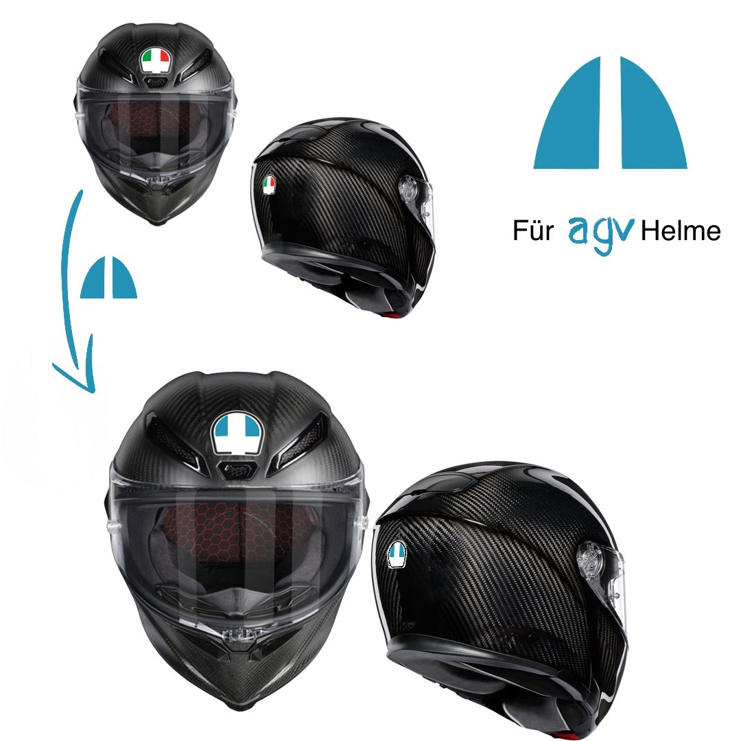 Logo Cover Sticker suitable for AGV helmet models (set of 2 front & rear) Petrol