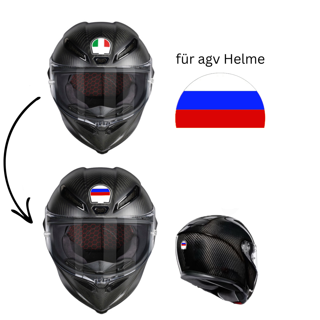 Logo Cover passend für AGV Modelle Russland Flagge