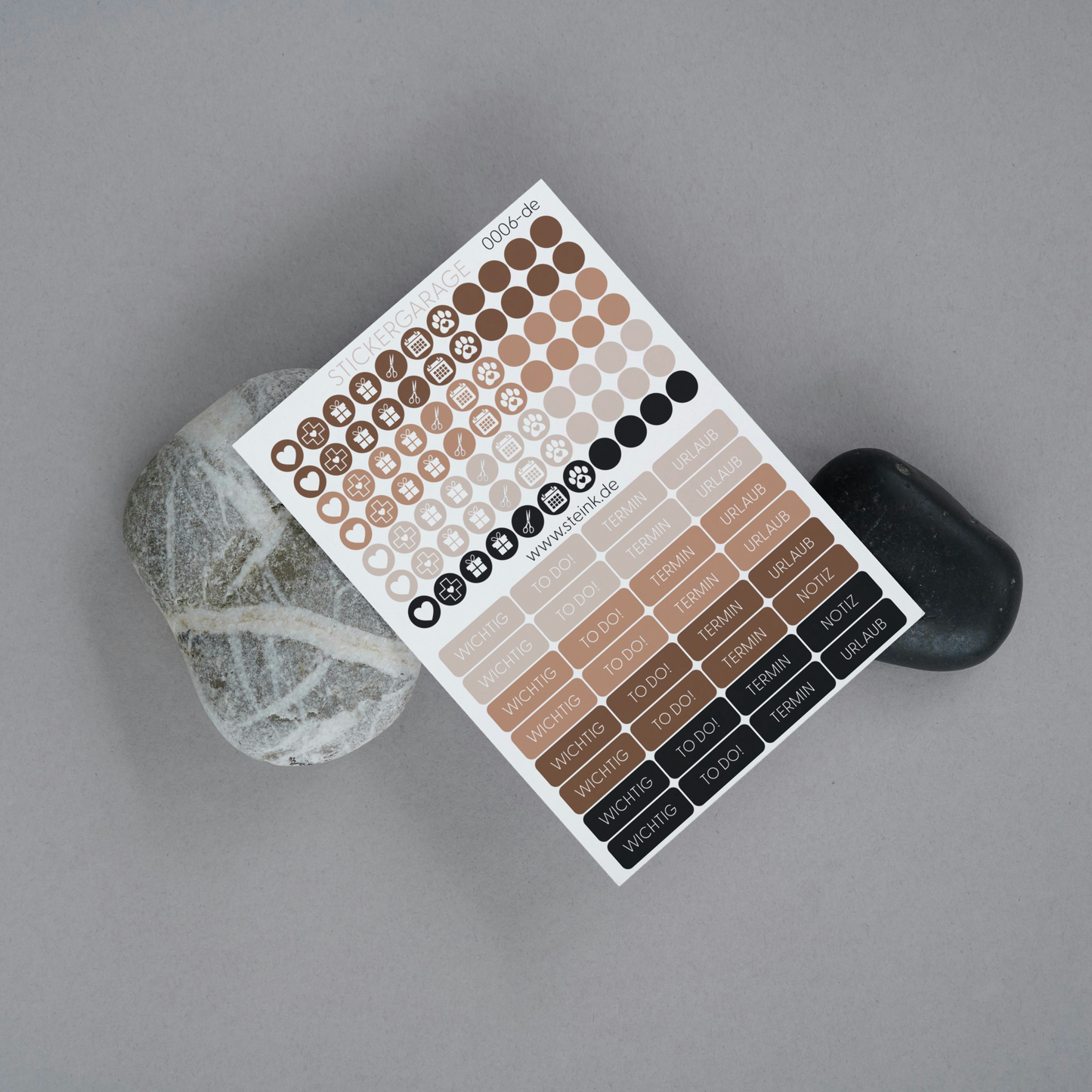 Stickerbogen - 109 Sticker - Planer, Journal, Kalender, Tagebuch - Earth