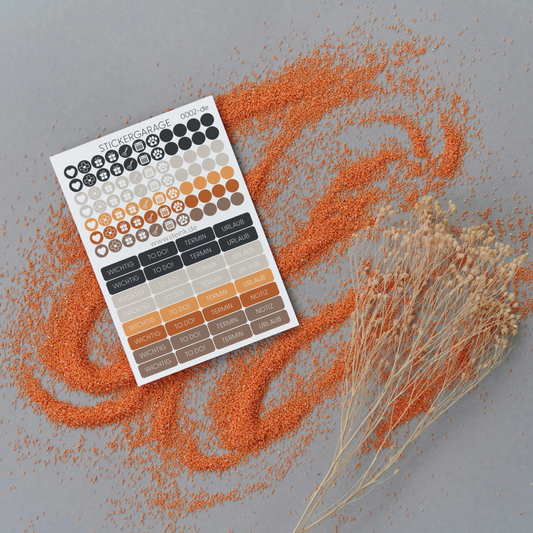 Stickerbogen - 109 Sticker - Planer, Journal, Kalender, Tagebuch - Autumn